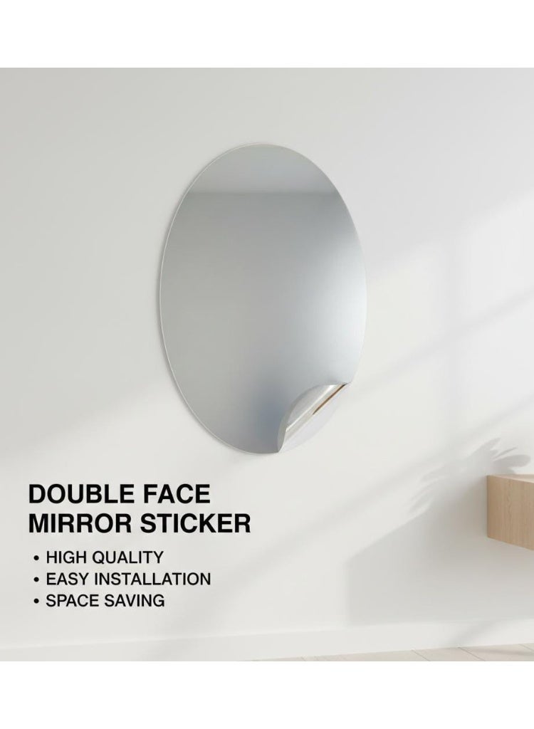 Spaceshoop Premium Oval Acrylic Mirror Wall Sticker - Self-Adhesive, High-Definition Shatterproof Decor and Reflection Sheet 40 cm x 30 cm - Image 2